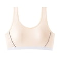 thumbnail image 4 of Girls Sports Bras Soft Relaxed Fit Solid Color Bra with Fixed Padding Girls Elastic Underwear Beige Size 17-18 Years, 4 of 4