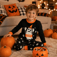 thumbnail image 4 of Boys Halloween Ghost Pajamas Glow in The Dark Cotton 2 Piece Sleepwear Set Long Sleeve Kids PJs for Toddler Boys 6Y, Ghost II, 4 of 7