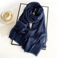 thumbnail image 2 of Chuancc Women's Cotton Scarves Lady Light Soft Fashion Solid Scarf Wrap Shawl Navy One Size, 2 of 5
