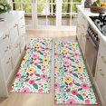 thumbnail image 4 of Kitchen Rugs Sets Of 2,Pioneer Flower Floral Print Pattern Anti Fatigue Kitchen Mat Rugs Non Slip Washable,Decorative Kitchen Floor Mats for Kitchen,Sink,Laundry,17"X47", 4 of 5