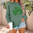 thumbnail image 2 of Chandail Graphique Trèfle de la Saint-Patrick pour Femmes 2026 Tendance à Manches Longues Col Rond Chandail Femmes chandail, 2 of 6