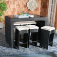thumbnail image 2 of SAFAVIEH Horus Outdoor Patio 7 Piece Bar Dining Set, Black/Beige, 2 of 13