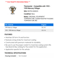 thumbnail image 2 of Thermostat - Compatible with 1993 - 1999 Mercury Villager 1994 1995 1996 1997 1998, 2 of 2