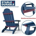 thumbnail image 6 of WINSOON All Weather HIPS Folding Adirondack Chair Outdoor Patio Chair, Navy Blue Finish, 6 of 7