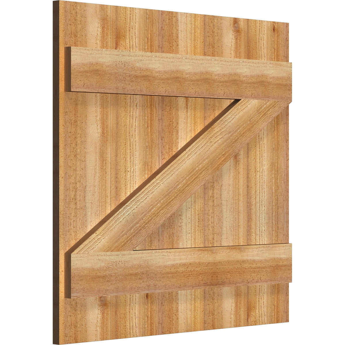 26 7/8"W X 26"H Timbercraft Five 5 3/8" Boards Joined Board-N-Batten Shutters W/Z-Bar, Rough Sawn Western Red Cedar (Per Pair)