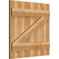 thumbnail image 2 of 26 7/8"W X 26"H Timbercraft Five 5 3/8" Boards Joined Board-N-Batten Shutters W/Z-Bar, Rough Sawn Western Red Cedar (Per Pair), 2 of 13