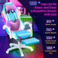 thumbnail image 5 of Dbuoem Gaming Chair,Ergonomic Computer Chair with Massage and Footrest,Reclining Video Game Chair with RGB LED Lights for Adult,Purple, 5 of 14