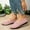Pink, variant on Women's Flat Shoes solid color round head fly woven breathable low top shallow mouth Casual office Work Wedding Comfort Soft shoes Wine