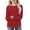 Red1#, variant on qolati Girls Long Sleeve Shirts Casual Crewneck Blouses for Girls Solid Color Loose Fit Ribbed Tunic Tops 5-14 Years