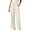 Beige, variant on HOWPAY Womens Linen Pants Casual Loose Fit Wide Leg High Waist Elastic Trousers with Pockets Drawstring Solid Color Summer Beach Lounge Pant White S