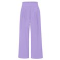 thumbnail image 5 of Girls Pants Casual Smocked High Waist Pant Loose Wide Leg Long Trousers 3-14 Years Kids Fashion Spring, 5 of 6