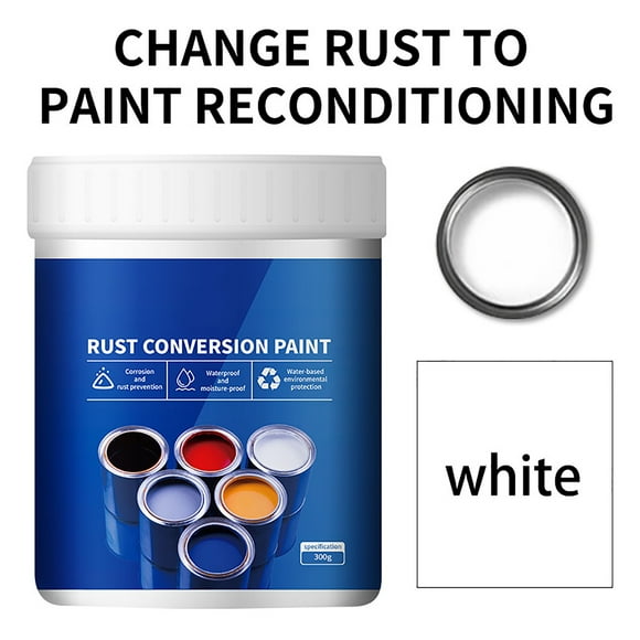 Multifunctional Rust Removal And Conversion Agent, Rust Converter, Rust Converter For Metal, Water-Based Rust-Proof Paint Metal Paint, Rust Conversion Agent(White,300g)