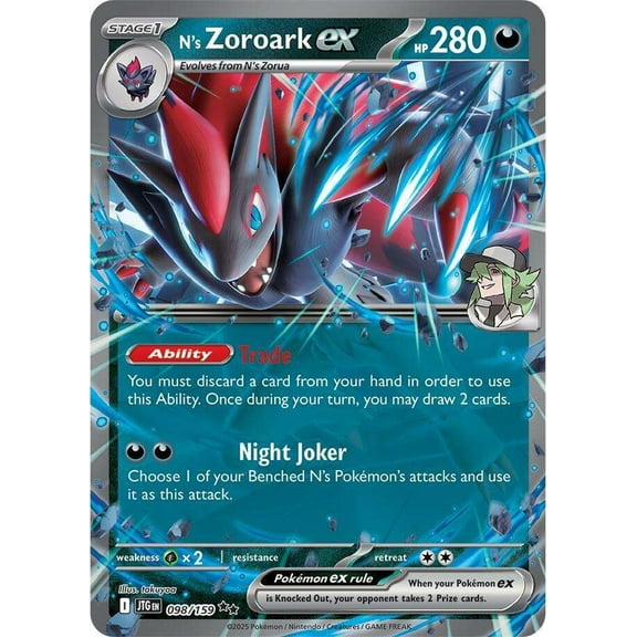 Pokemon Journey Together Double Rare N's Zoroark ex #98