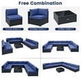 thumbnail image 4 of Gymax 10PCS Rattan Furniture Set Outdoor Wicker Sofa Table Cushioned Seat Patio Navy, 4 of 5