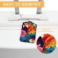 thumbnail image 3 of Parrot Square PU Leather Luggage Tags - 2 Pack with Privacy Cover and Stainless Steel Ring - Suitable for Travel, Backpack, Handbag - Suitcase Tags, Travel Tag, 3 of 7