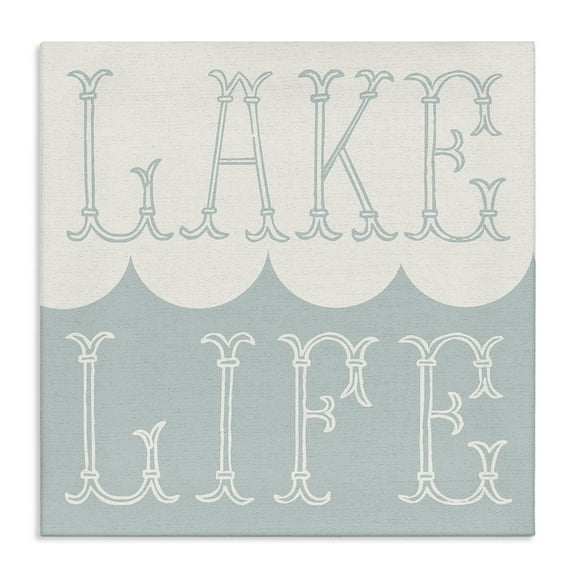 Stupell Industries Lake Life with Wave Nautical & Beach Painting Wrapped Canvas Art Print Wall Art, 17 x 17