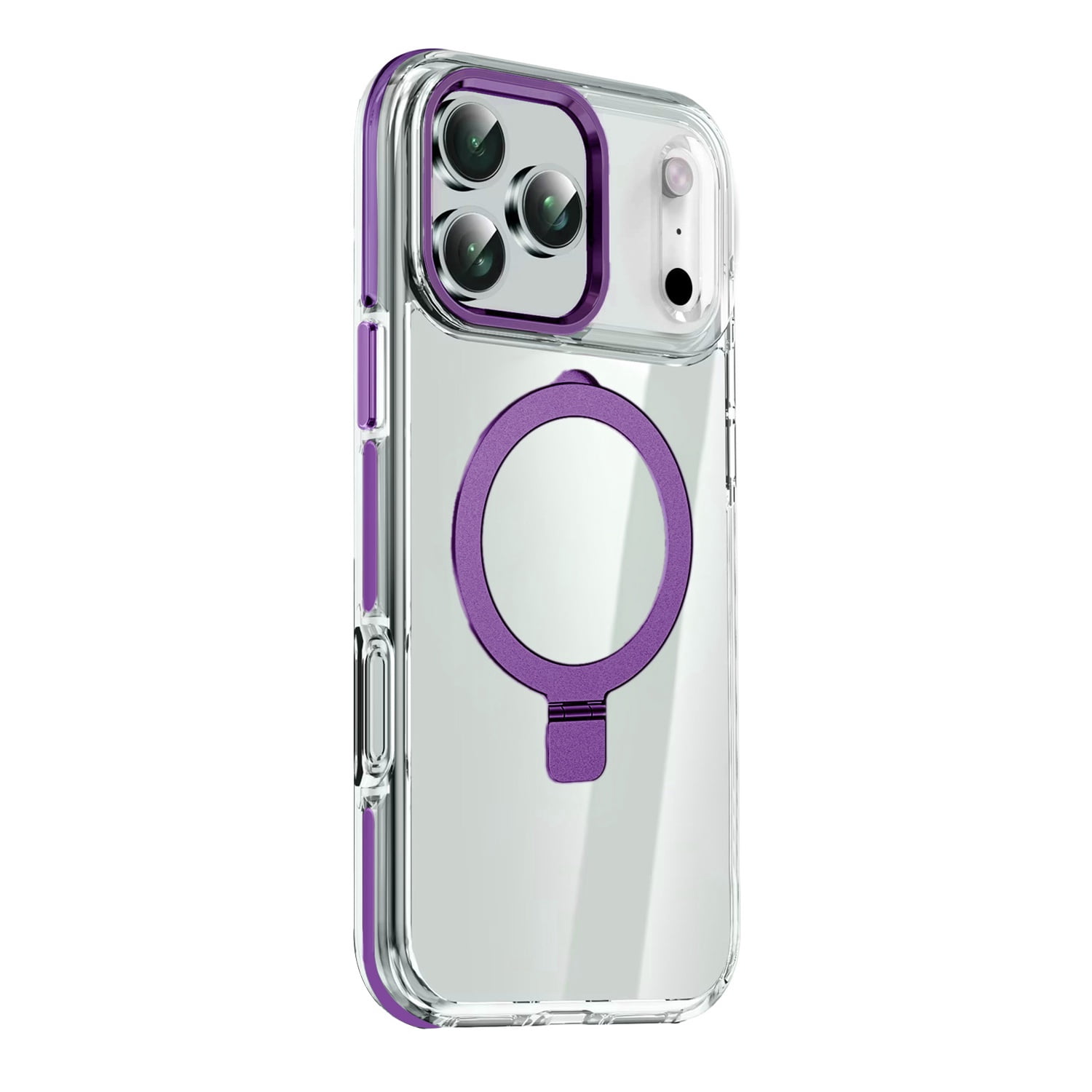 Clear MagSafe Compatible Stand Case for iPhone 17 Pro Max - Purple