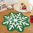 thumbnail image 2 of Hasoo Christmas Snowflake Shaped Indoor Home Decor Carpet 5'x 5' Green Area Rug for Living Room, 2 of 5