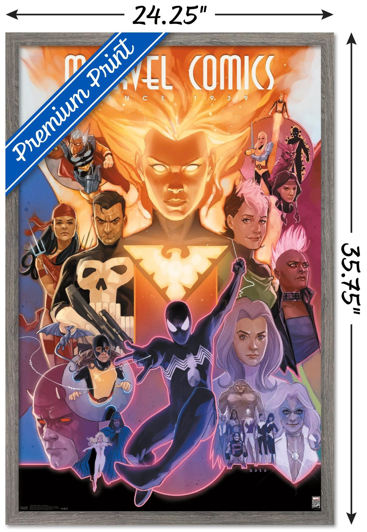 Marvel Comics - Marvel 80th Anniversary - Celebration Wall Poster, 22.375" x 34", Framed