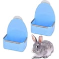thumbnail image 1 of Comedero para conejos, comedero automático, comedero volcado, 2 piezas, color azul, 1 of 5