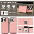 thumbnail image 2 of Case for iPhone 12 Pro Max Wallet Case with Detachable Folio Card Holder [RFID Blocking], Kickstand, Magnetic Back Case Compatible with Mag-Safe, Protective Cover for iPhone 12 Pro Max, Pink, 2 of 10