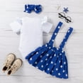 thumbnail image 4 of OAVQHLG3B Toddler Baby Girls Outfits Independence Day Summer Strap Dress Three-piece Suit, 4 of 9