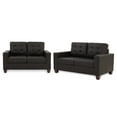 thumbnail image 2 of Poundex Bobkona Aria Faux Leather 2-Piece Sofa and Loveseat Set, 2 of 7