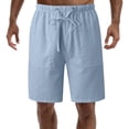 thumbnail image 1 of Aayomet Mens Workout Shorts Waist Drawstring Elastic Waist Solid Shorts With Pockets (Blue, XXL), 1 of 5