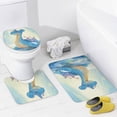 thumbnail image 4 of Lapras 4 Pcs Shower Curtain Set with Non-Slip Rug, Toilet Lid Cover and Bath Mat, Colorful Waterproof Shower Curtain with 12 Hooks, Bathroom Decor Accessories 72" x 72", 4 of 8
