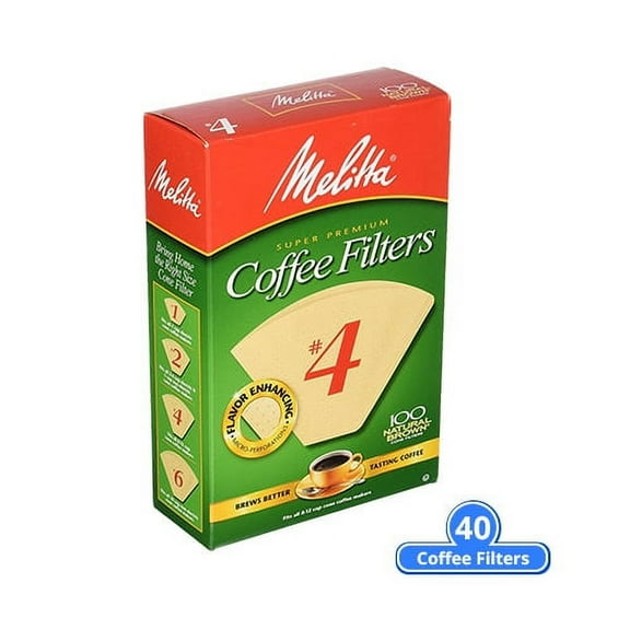Melitta 624602 #4 Natural Brown Cone Coffee Filters 100 Counts (Single-Pack)
