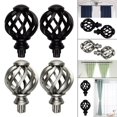 thumbnail image 1 of Cabezales de extremo de barra de cortina Macarena decorativos 3/4 pulgadas Argent Hollow Out y Black Hollow Out, 1 of 8