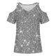 thumbnail image 4 of Camisas de Manga Corta para las Mujeres Blusa de Cuello Redondo de Impresión Casual, Top de Algodón de Imitación Ligero para el Hogar, el Uso Diario Y las Cuatro Estaciones, 4 of 4