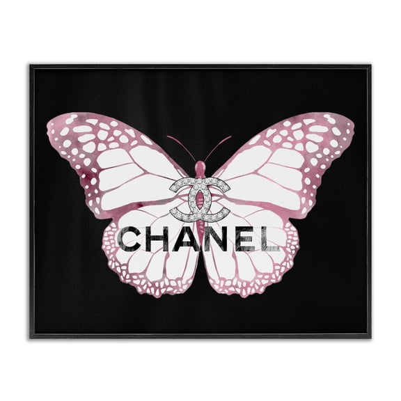 Stupell Industries Contemporary Butterfly Glam Fashion Black Framed Giclee Art, 14 x 11, by Ziwei Li