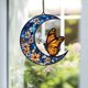 thumbnail image 3 of Luces solares mariposas flores luna decoración jardín, metal resistente, 2 niveles, para terraza, luces solares para exteriores, luces solares decorativas, luces solares de jardín\, 3 of 9