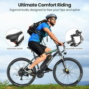 Gocio 26 Electric Bike, 350W Electric Bike for Adults 19.8MPH Electric Mountain Bike, LCD, Lockable Suspension Fork, 374.4Wh 36V Battery UL2849 Certified, 21-Speed E-Bikes Adult Electric Bicycle