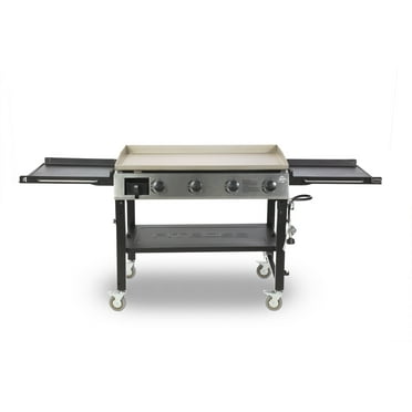 Pit Boss Deluxe 4-Burner Griddle w/ 2 Folding Side Shelves and Cover - PB757GD