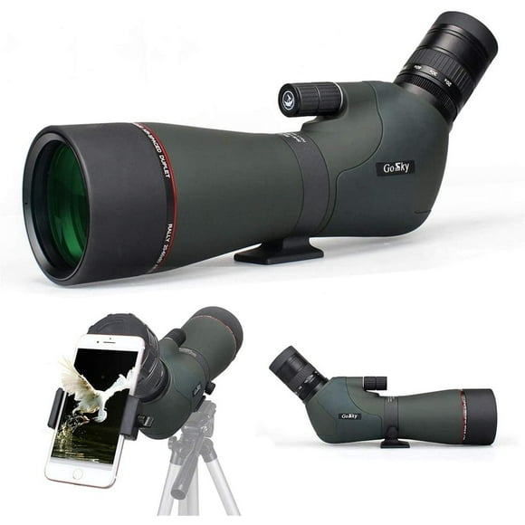 Gosky Newest 20-60x80 Dual Focusing Spotting Scope - Waterproof HD Optics Zoom Scope with with Carrying Case and Smartphone Adapter for Hunting Bird Watching Target Shooting Astronomy S