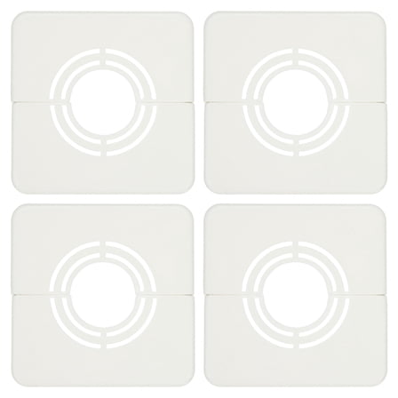 Uxcell 4pcs Wall Split Flange 0.79" Plastic Square Split Flange Pipe Cover, White