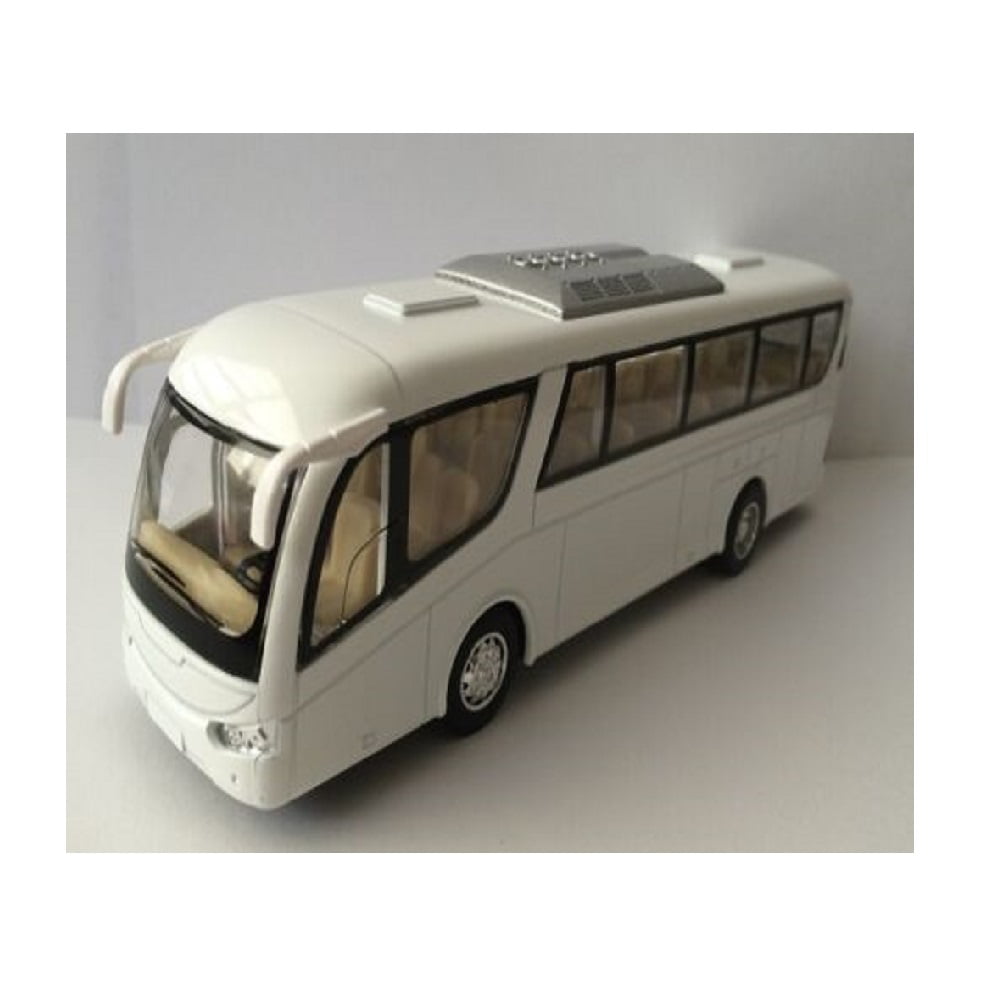 Kinsmart Coach Travel metro bus 7" inch diecast model car toy Plain White 