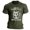 A-Green1118, variant on Mens T-Shirts Grid Texture With Letter Print Tee Tops Round Neck Slim Fit Sports Tshirts