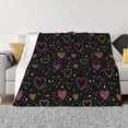 thumbnail image 1 of Fotbe Heart and Stars Manta de Franela con Estampado, Manta Ultrasuave para Cama, Sofá, Auto, Hipoalergénica y Antibolitas-80"x60", 1 of 6