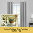 thumbnail image 2 of Kenney® Adler 5/8" Indoor/Outdoor Rust-Resistant Wrap Around Curtain Rod, 28-48", Brushed Nickel, 2 of 7
