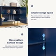 thumbnail image 6 of Entrintou 64.8"Fluted Sideboard Buffet Cabinet,4 Door,6 Center-Support Legs,150 lb Top, For Dining Room, Living Room,Navy Blue with Gold Hardware, 6 of 12