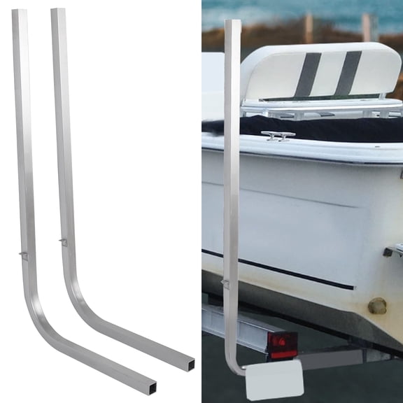 Kojem 2 pcs Boat Trailer Post Guide On Pole 1 1/2" Square 1/8" Thick Tubing Aluminum Pair 46" for Ski Boat Fishing Boat or Sailboat Trailer