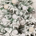 thumbnail image 6 of Nkmbld 12Pcs Christmas Ball Ornaments Set Christmas Decorations Flocked Christmas Balls Set Multiple Styles of Christmas Tree Decorations, White, 6 of 8