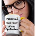 thumbnail image 2 of 3dRose, I Believe In Fake Eyelashes, 15oz Two-Tone Yellow Mug, 2 of 7