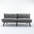 thumbnail image 5 of Sesslife 71" Velvet Futon Sofa Bed with Adjustable Armrests, Convertible Futon Couch, Sectional Couches for Living Room, Bedroom, Apart, Office, 3-Level Adjustable Backrest(Gray), 5 of 8