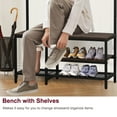 thumbnail image 4 of Coat Rack with Shoe Storage, Hall Tree with Bench, Shoes Shelf Organizer and Coat Rack for Entryway, Freestanding Clothes Rack, 4 of 6