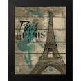 thumbnail image 2 of OnRei 12x14 Black Modern Framed Museum Art Print Titled - Natural Paris Teal, 2 of 5