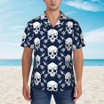 thumbnail image 4 of Balery white arrow Skull Print Men's Hawaiian Shirts Short Sleeve Beach Shirt Relaxed Fit Vacation Button Down Shirts-X-Large, 4 of 9